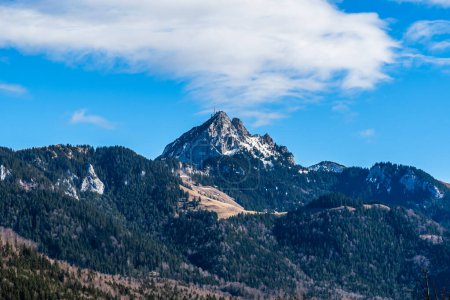 View to 1838 meter high mount Wendelstein in the German Alps 