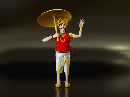 Téléchargez les photos : La légende du roi Mahabali est la plus populaire et la plus fascinante de toutes les légendes derrière Onam. Onam célèbre chaque année la visite du roi Mahabali dans l'État du Kerala. - en image libre de droit