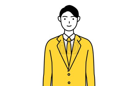 Simple line drawing illustration of a businessman in a suit.