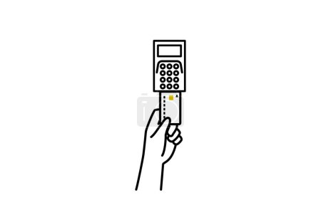 Illustration for Cashless, insert credit card into card reader - Royalty Free Image