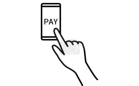 Illustration for Cashless, online payments, use e-money on smart phones - Royalty Free Image