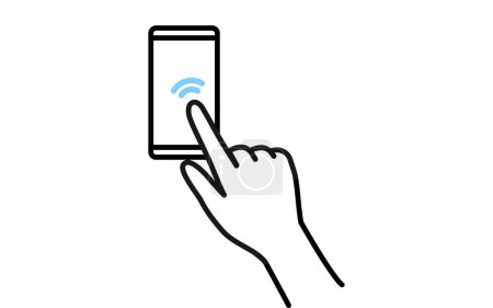 Ilustración de Ilustración de acciones para operar un smartphone (doble toque)) - Imagen libre de derechos