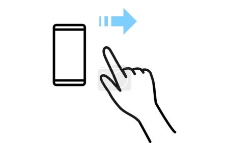Téléchargez les illustrations : Illustration d'actions pour faire fonctionner un smartphone (flick) - en licence libre de droit