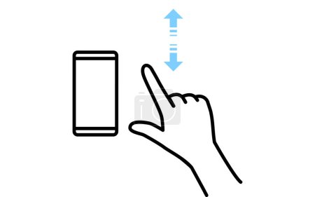 Illustration for Illustration of actions to operate a smartphone (zoom) - Royalty Free Image