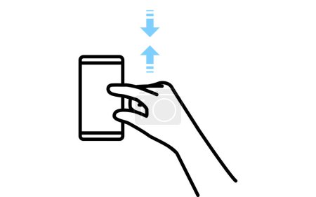 Ilustración de Ilustración de acciones para operar un smartphone (pellizco) - Imagen libre de derechos