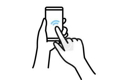 Ilustración de Ilustración de acciones para operar un smartphone (doble toque)) - Imagen libre de derechos