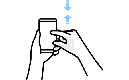 Ilustración de Ilustración de acciones para operar un smartphone (pellizco) - Imagen libre de derechos