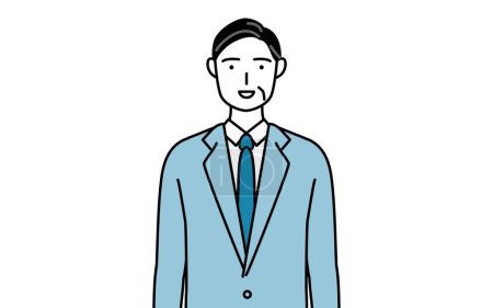 Illustration for Simple line drawing illustration of a Senior businessmen, executives, managers and presidents. - Royalty Free Image