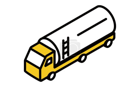 Illustration for Simple isometric illustration of a Tank Lorry, tanker truck - Royalty Free Image