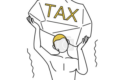 Illustration for Hair removal and Men's esthetics image, A man in underwear suffering from tax increases - Royalty Free Image