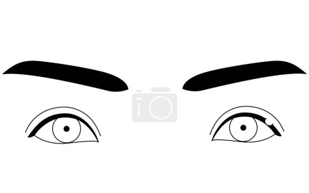 Illustration for Medical Clipart, Line Drawing Illustration of Eye Disease and Sty, external hordeolum, Vector Illustration - Royalty Free Image