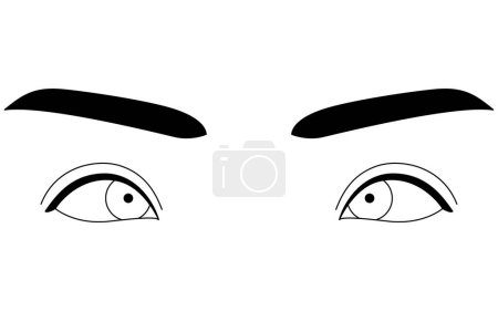 Illustration for Medical illustrations, diagrammatic line drawings of eye diseases, strabismus and pseudostrabismus, Vector Illustration - Royalty Free Image