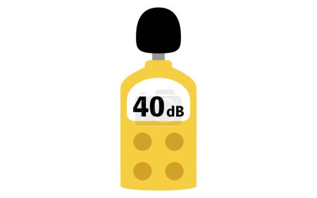 Illustration for Image icon of a sound level meter showing a noise level (dB) of 40 dB - Royalty Free Image