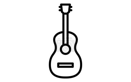 Illustration for Simple monochrome acoustic guitar icon - Royalty Free Image