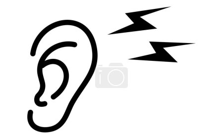 Illustration for Image icon of noise irritating the ear - Royalty Free Image