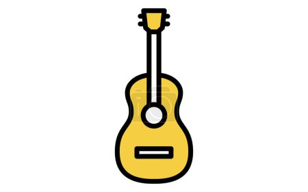 Illustration for Music, simple guitar icon (guitarist), Vector Illustration - Royalty Free Image