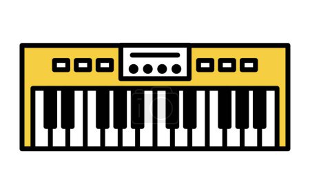 Música, icono de teclado simple (tecladista), ilustración vectorial