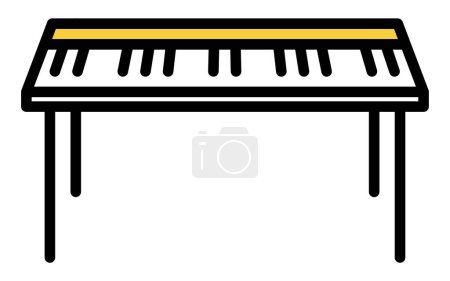Música, icono de teclado simple (tecladista), ilustración vectorial