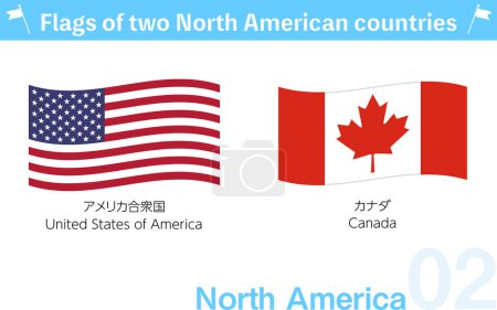 Ilustración de Aleteo de iconos de la bandera del mundo, América del Norte 2 Country Set, Vector Illustration - Imagen libre de derechos