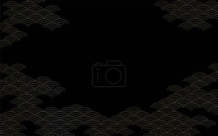 Ilustración de Fondo de estilo japonés con espacio de copia, nubes de patrones a cuadros japoneses, ilustración vectorial - Imagen libre de derechos