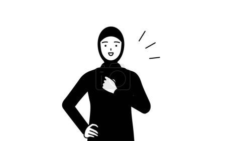 Ilustración de Mujer musulmana golpeando su pecho, Vector Ilustración - Imagen libre de derechos