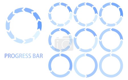 Ilustración de Barra de progreso de gradiente azul simple, infografía, ilustración vectorial - Imagen libre de derechos