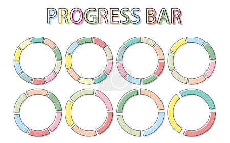 Ilustración de Barra de progreso simple y colorida e infografía, ilustración vectorial - Imagen libre de derechos