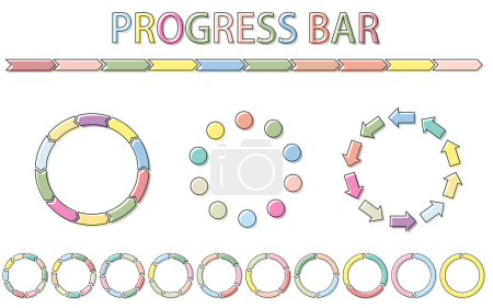 Ilustración de Barra de progreso simple y colorida e infografía, ilustración vectorial - Imagen libre de derechos