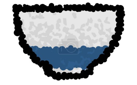 Ilustración de Sake, taza en forma de taza y taza de sake con toque analógico dibujado a mano, ilustración vectorial - Imagen libre de derechos