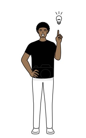 Téléchargez les illustrations : Un Afro-Américain a une idée, Illustration vectorielle - en licence libre de droit