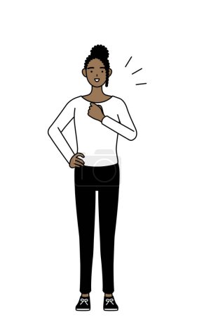 Ilustración de Mujer afroamericana golpeando su pecho, Vector Illustration - Imagen libre de derechos