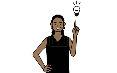 Téléchargez les illustrations : Une aînée afro-américaine a une idée, Illustration vectorielle - en licence libre de droit