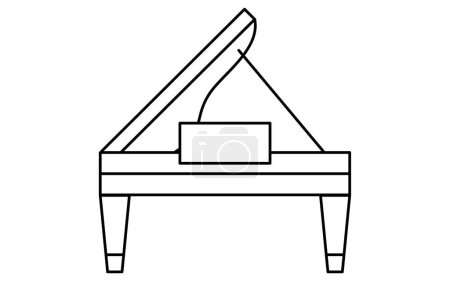 Téléchargez les illustrations : Musique, simple icône du piano à queue (pianiste), Illustration vectorielle - en licence libre de droit