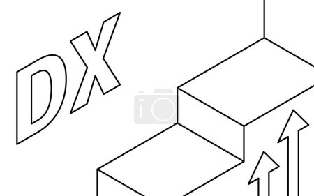 Illustration for Image of growth in DX, step up, stairs, isometric - Royalty Free Image