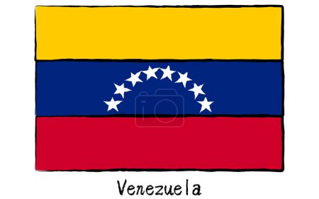 Analog hand-drawn world flag, Venezuela, Vector Illustration