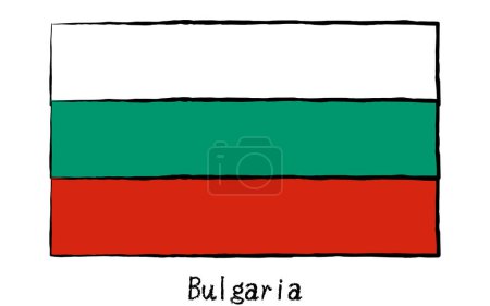 Illustration for Analog hand-drawn world flag, Bulgaria, Vector Illustration - Royalty Free Image