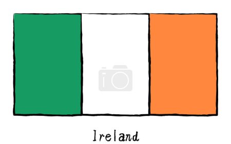 Illustration for Analog hand-drawn world flag, Ireland, Vector Illustration - Royalty Free Image