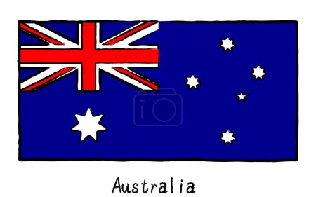 Analog hand-drawn world flag, Australia, Vector Illustration