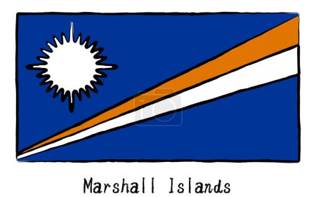 Illustration for Analog hand-drawn world flag, Marshall Islands, Vector Illustration - Royalty Free Image
