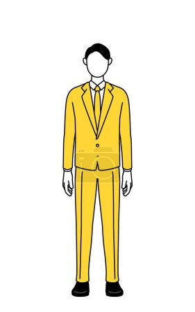 Simple line drawing illustration of a businessman in a suit.