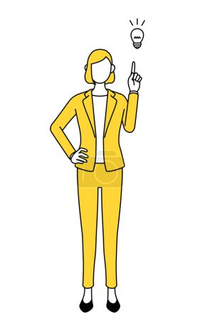 Téléchargez les illustrations : Illustration simple d'une femme d'affaires en costume avec une idée. - en licence libre de droit