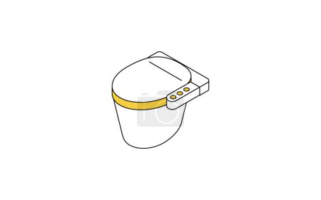 Residential renovation, toilet with bidet (tankless), simple isometric illustration, Vector Illustration