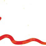 Japanese patterned red snake and gold confetti, Vector Illustration