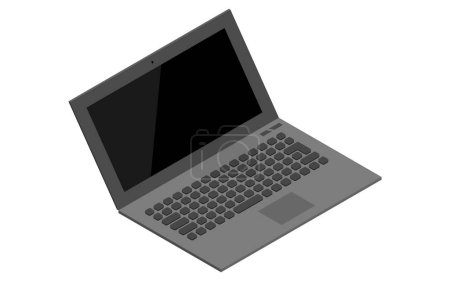 Schwarze Geräte: Laptop-Computer, isometrische Illustration, Vektorillustration