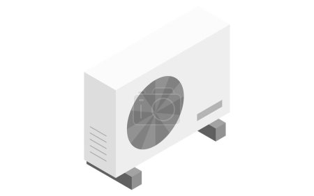 Weiße Geräte: Außeneinheit der Klimaanlage, isometrische Illustrationen, Vektorillustration