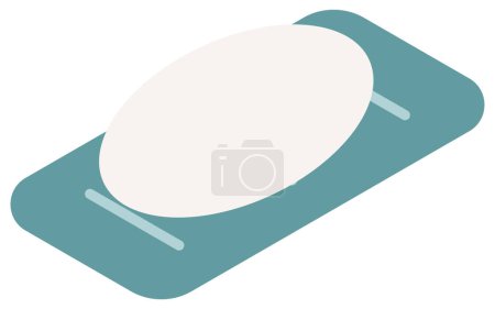 Bathing: soap and soap receiver, isometric illustration, Vector Illustration