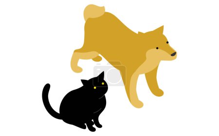 Zur Miete: Haustierfreundliche Eigenschaften (Hunde und Katzen), isometrische Illustration, Vector Illustration