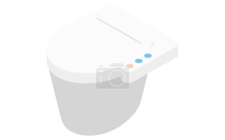 Residential renovation, toilet with bidet (tankless), isometric illustration, Vector Illustration