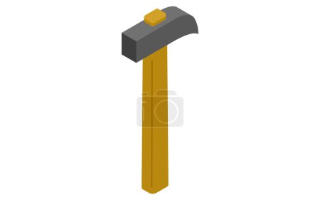 Tool Hammer with nail puller, isometric illustration, Vector Illustration