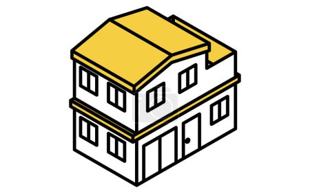 Mietobjekt: Gebäude (freistehendes Einfamilienhaus), isometrische Darstellung, Vektorillustration
